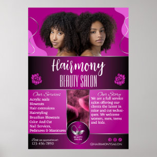 Póster Frente de salón de belleza afroamericano personali