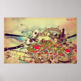 Póster Frente interior de la ciudad