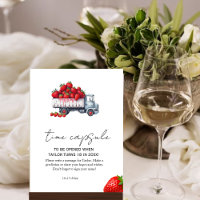 Fresa acuarela ducha de bebé Cápsula de tiempo