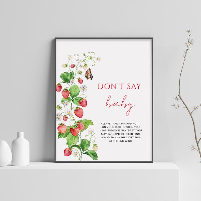 Póster Fresa Baby Shower No digas bebé (Subido por el creador)