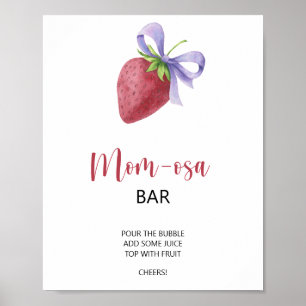 Póster Fresa - barra de mimosa - ducha de bebé