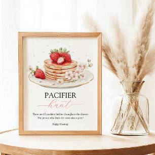 Póster Fresa Bebé Brunch Pacificador Caza Rótulo de caza