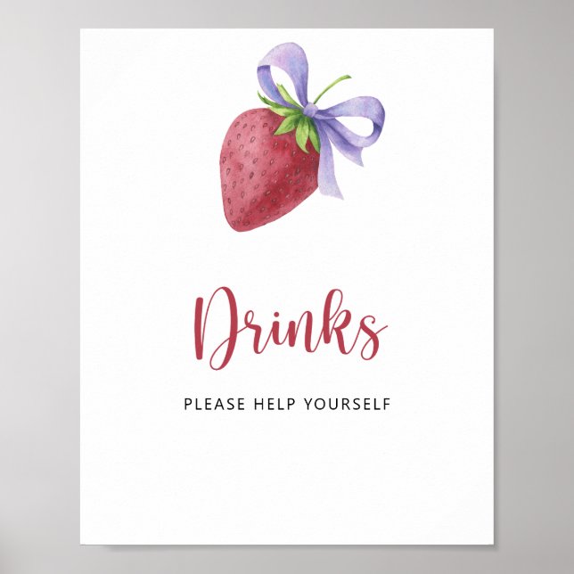 Póster Fresa - Bebidas sírvete tú mismo  (Frente)