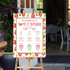 Póster Fresa Berry Primer primer año de natalidad