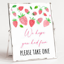 Fresa Berry Sweet Birthday Party Favor Rótulo
