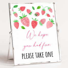 Póster Fresa Berry Sweet Birthday Party Favor Rótulo