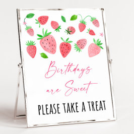 Póster Fresa Berry Sweet Birthday Treth Rótulo