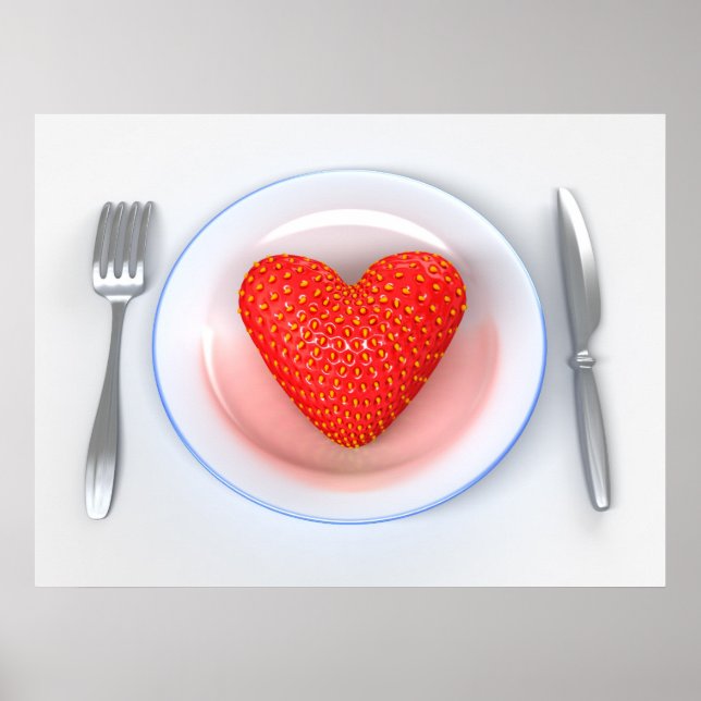 Póster Fresa - Corazón (Frente)