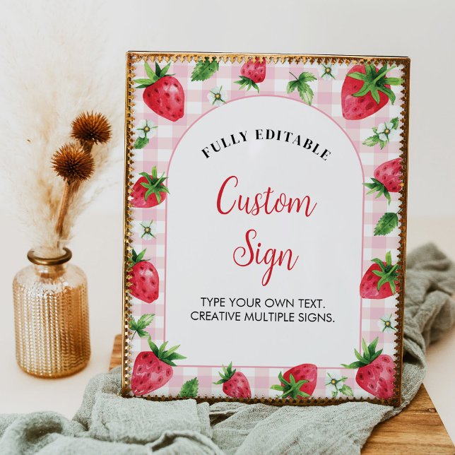 Póster Fresa Cumpleaños Personalizado Mesa Rótulo Berry S (Subido por el creador)