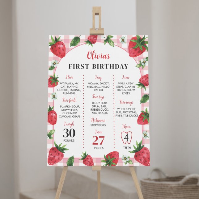 Póster Fresa Cumpleaños Rótulo Berry Sweet (Subido por el creador)