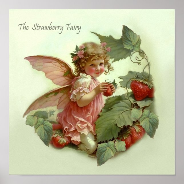 Póster "Fresa de fresa" victoriana en un jardín flojo (Frente)
