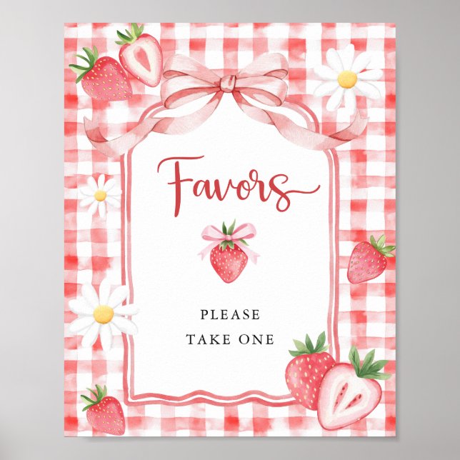 Póster Fresa de moda Baby Shower Favors (Frente)