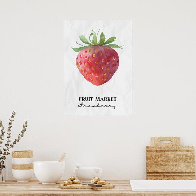 Póster Fresa del mercado de frutas (Cocina)