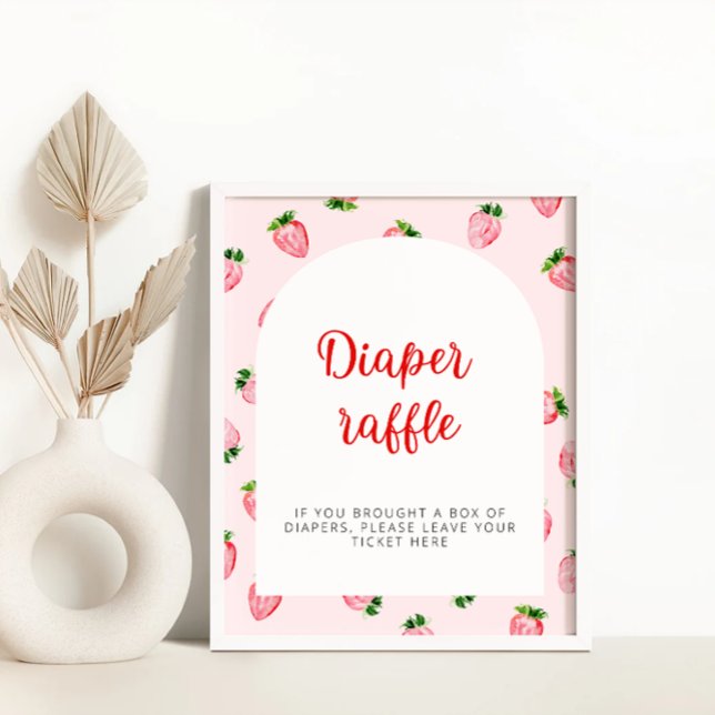 Póster Fresa Diaper Raffle Summer Baby Shower (Subido por el creador)