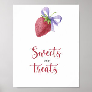 Póster Fresa - dulces y golosinas para la ducha de bebé