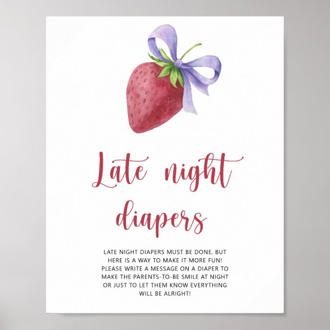 Póster Fresa \ Juego de pañales nocturnos (Frente)