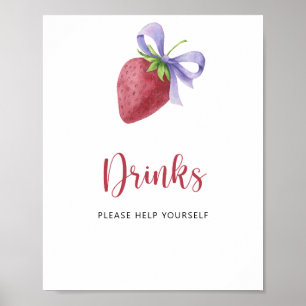 Póster Fresa - Las bebidas te ayudan