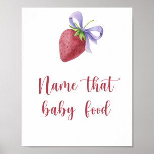 Póster Fresa - nombre de la comida para bebé
