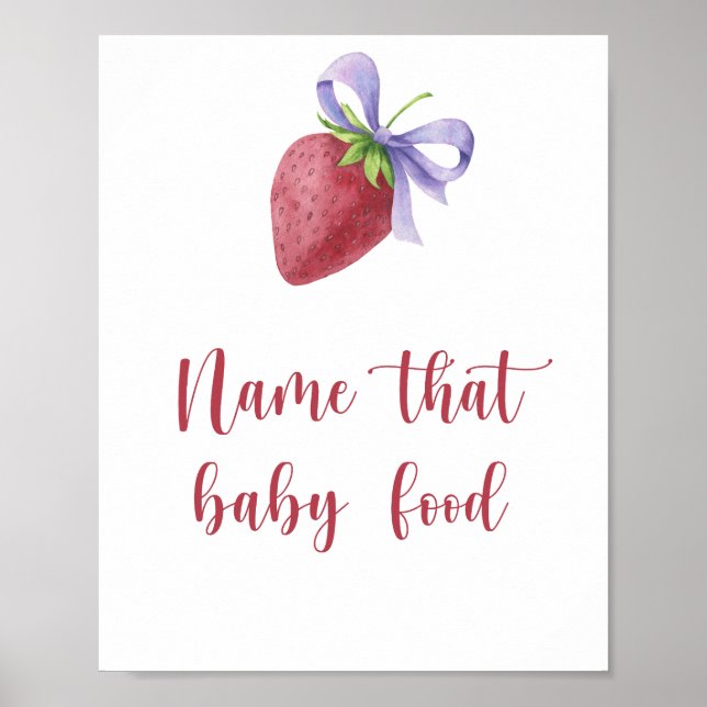 Póster Fresa - nombre para esa comida de bebé (Frente)