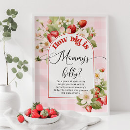 Póster Fresa qué tan grande es el juego del vientre de ma