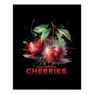 Póster Fresas acuáticas