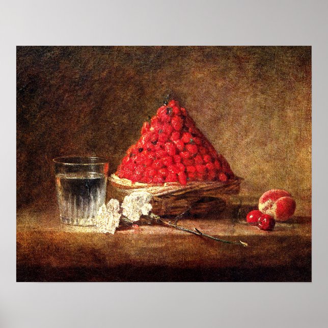 Póster Fresas de época - por Jean Simeon Chardin (Frente)