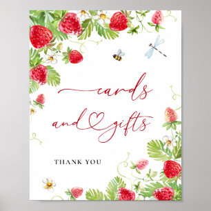 Póster Fresas de moda Tarjetas para bebés y regalos