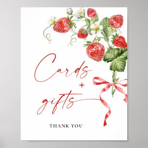 Póster Fresas de moda Tarjetas para bebés y regalos