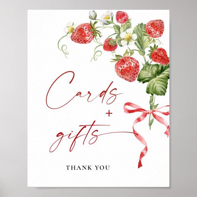 Póster Fresas de moda Tarjetas para bebés y regalos (Frente)