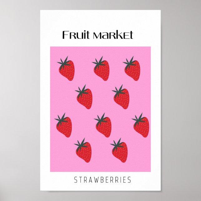 Póster Fresas del mercado de frutas (Frente)