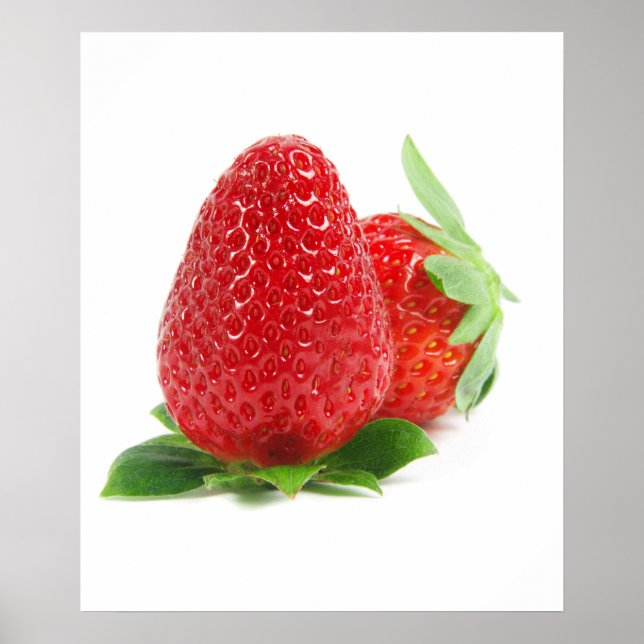 Póster Fresas en blanco (Frente)