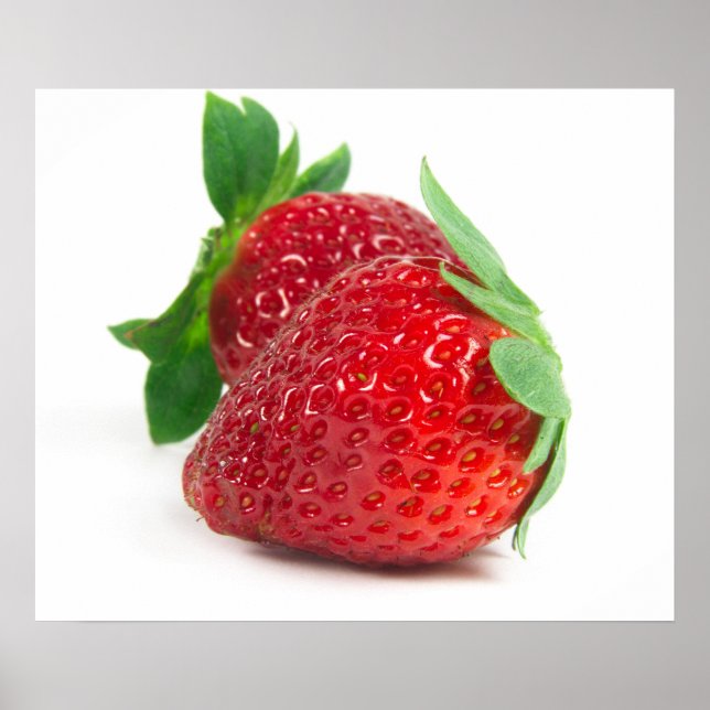 Póster Fresas en blanco (Frente)