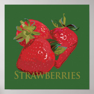 Póster Fresas frescas frescas de verano
