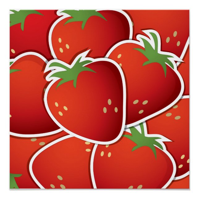 Póster Fresas funky (Anverso)