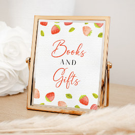 Póster Fresas Libros y Regalos Berry Sweet Baby Shower