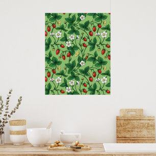 Póster Fresas silvestres rojo/amarillo/verde/