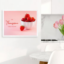 Fresas Sobre Foto Rosa Cocina Familiar Personaliza