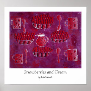 Póster Fresas y Crema Impreso