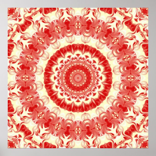 Póster Fresas y crema Kaleidoscope (Frente)