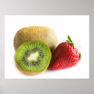 Póster Fresas y kiwi