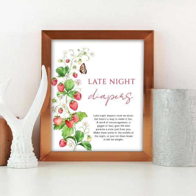 Póster Fresawberry Baby Shower Late Night Diapers (Subido por el creador)