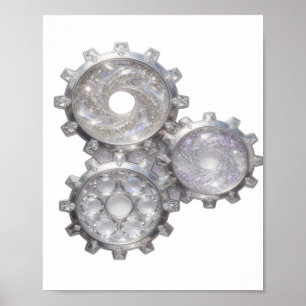 Póster Frescas RUEDAS DE PLATA DEL UNIVERSO