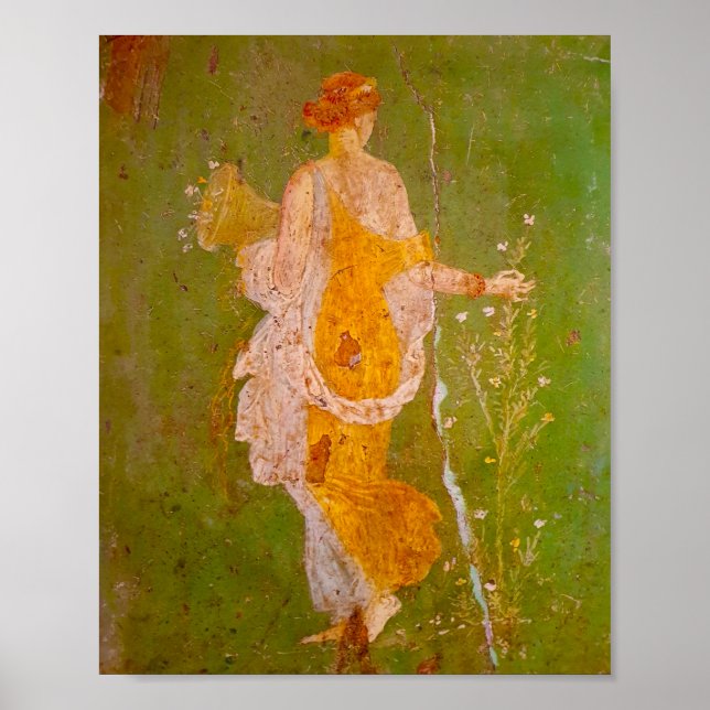 Póster Fresco de Flora en Villa de Ariadna, Pompeya (Frente)