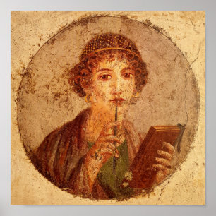 Póster Fresco de Sappho en Pompeya