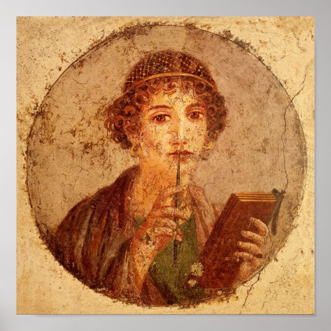 Póster Fresco de Sappho en Pompeya (Frente)