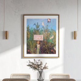 Póster Fresco de una escena de jardín, Pompeya