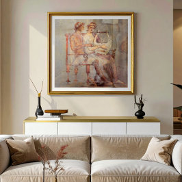 Póster Fresco de una lección de música, Pompeya