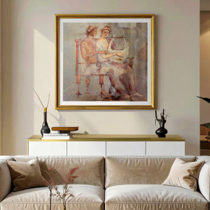 Póster Fresco de una lección de música, Pompeya