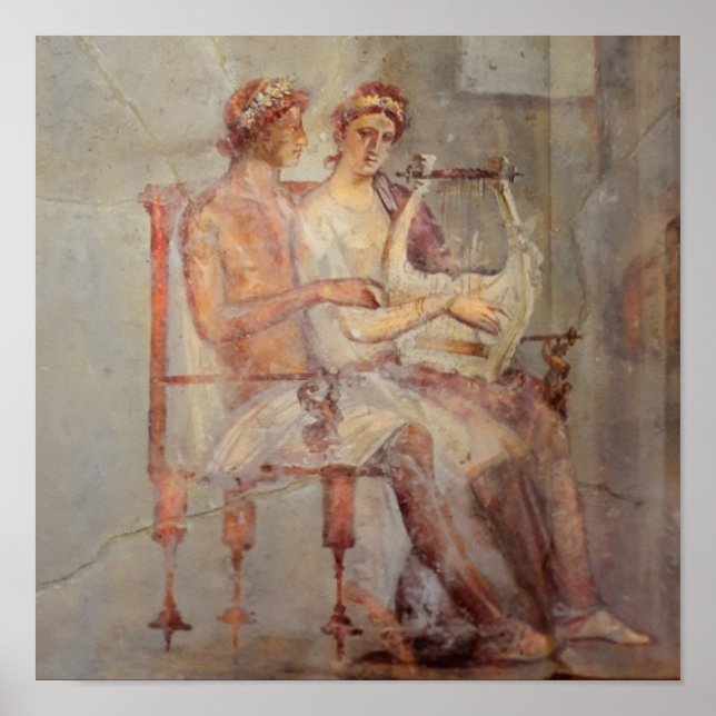 Póster Fresco de una lección de música, Pompeya (Frente)