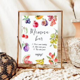 Póster Fresco Del Mercado Frutas Bridal Mimosa Bar